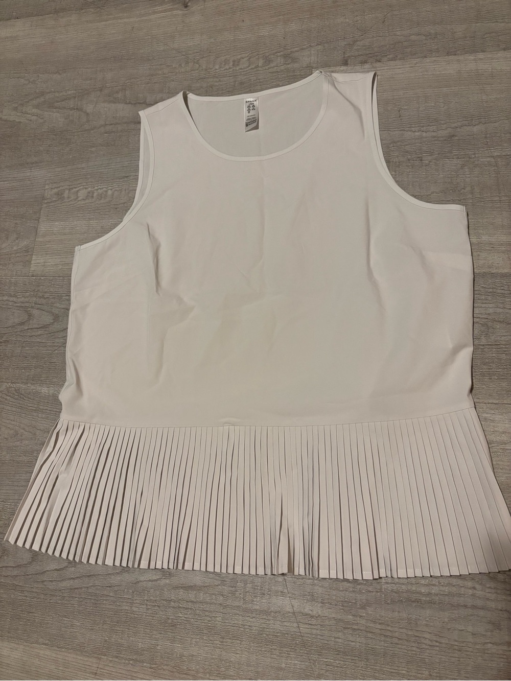 Spanx Womens Sz L Gray Sleeveless Pleated Hem Workwear Office Professional Chic